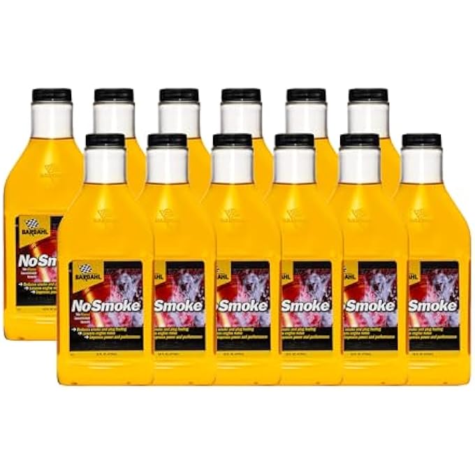 BARDAHL NO SMOKE MOTOR OIL ADDITIVE - ENGINE TREATMENT FOR OIL BURNING AND EXCESSIVE EXHAUST SMOKE - STOP SMOKE AND QUIET NOISY ENGINES WHILE LOWERING EMISSIONS - 16 FL OZ (12 PACK) - Image 1